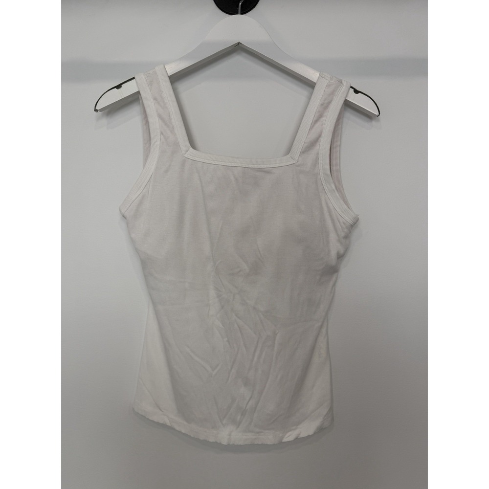 OGL Slinky Square Open-Back Bra Tank Top White Large